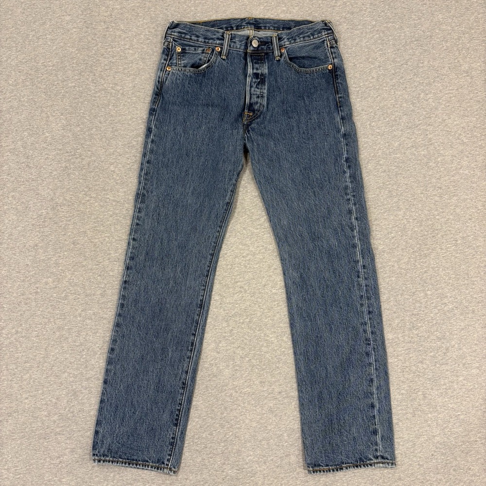 Levi's 501 Jeans Men's Size 30x30 Blue Denim Medium Wash Straight Leg Button Fly